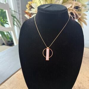 Jenny Bird  Gold Tone Geometric Pendant Necklace NEW